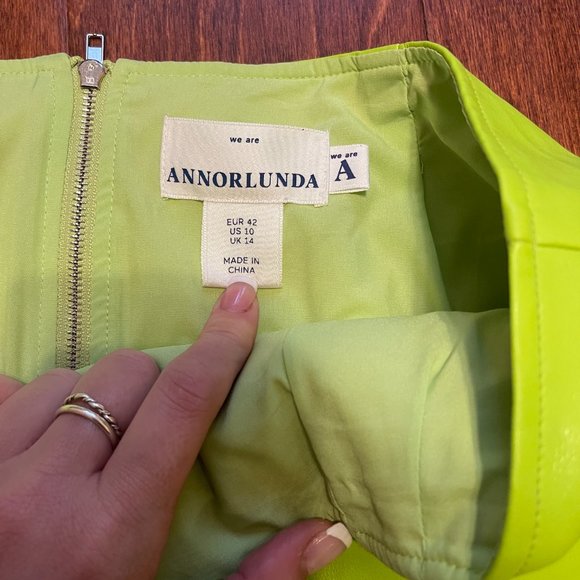 ASOS "Annorlunda" Faux Leather Lime Green Set - US 10 - Picture 7 of 8